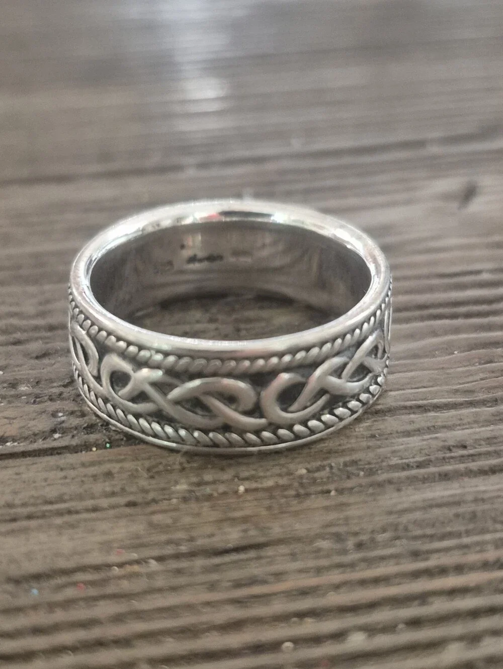 Mens Sterling Silver Celtic Knot Wedding Ring SZ 10 From IRELAND